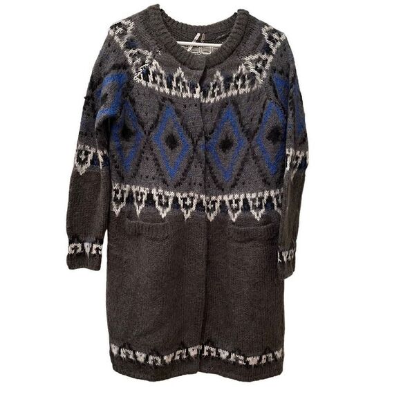 Free People Sweaters - Free People Cardigan Women XS Fair Isle Chunky Celtic Longline Duster Cottagecor
